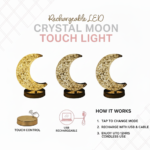 Rechargeable LED Crystal Lamp – 3000K–7000K Acrylic Touch Light