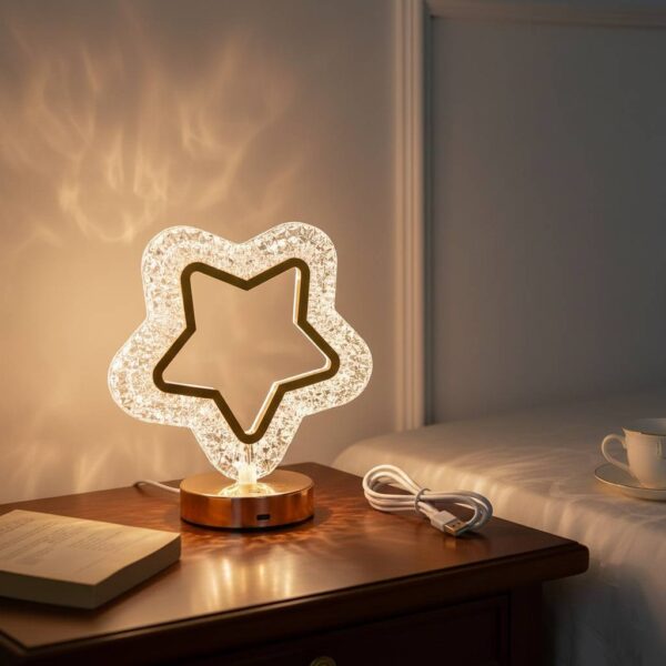 Rechargeable LED Crystal Lamp – 3000K–7000K Acrylic Touch Light
